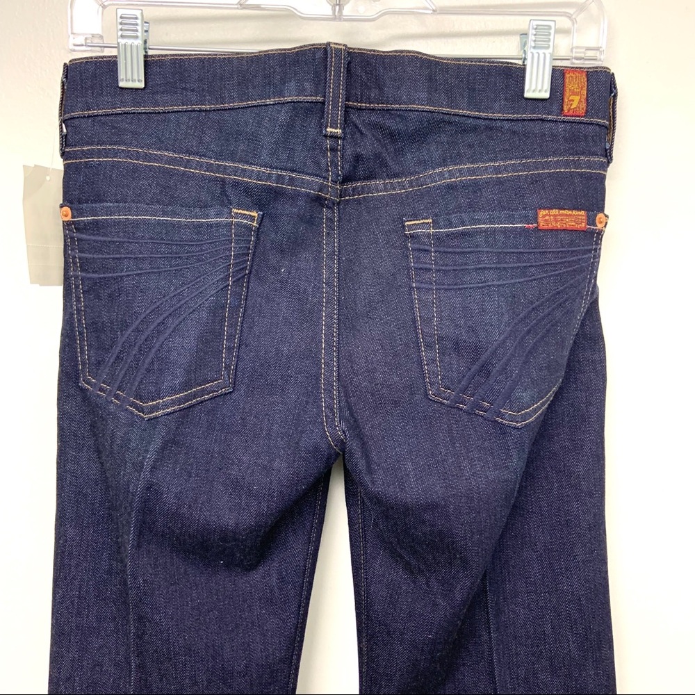 SOLD 7FAM Dojo Mercer Dark Wash Flare Jeans 26x34 - Picture 4 of 8